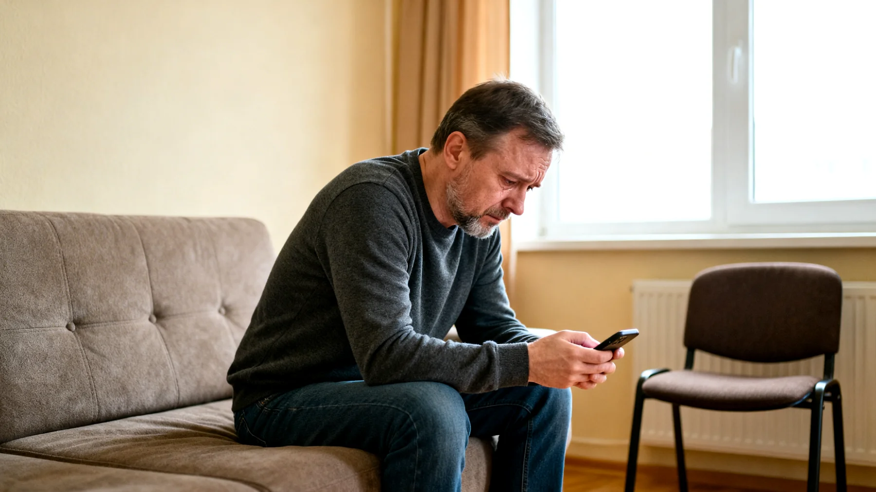 Tata zmaga się z rosnącym dystansem emocjonalnym i nadmierną autonomią swojego dorosłego dziecka, które unika bliższych relacji, rzadko dzwoni i nie dzieli się swoim życiem, co budzi w ojcu poczucie odrzucenia i niepewność co do ich więzi."